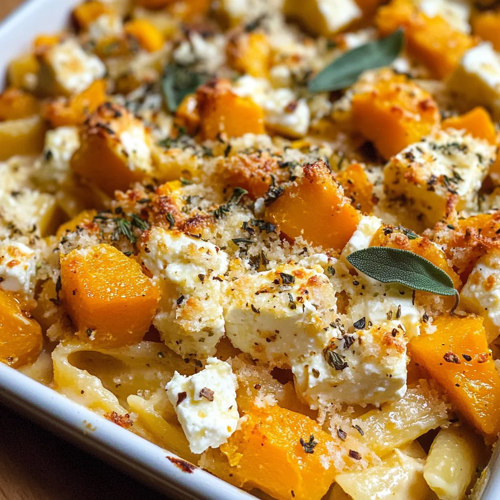 Baked Feta and Butternut Squash Pasta with Sage and Garlic