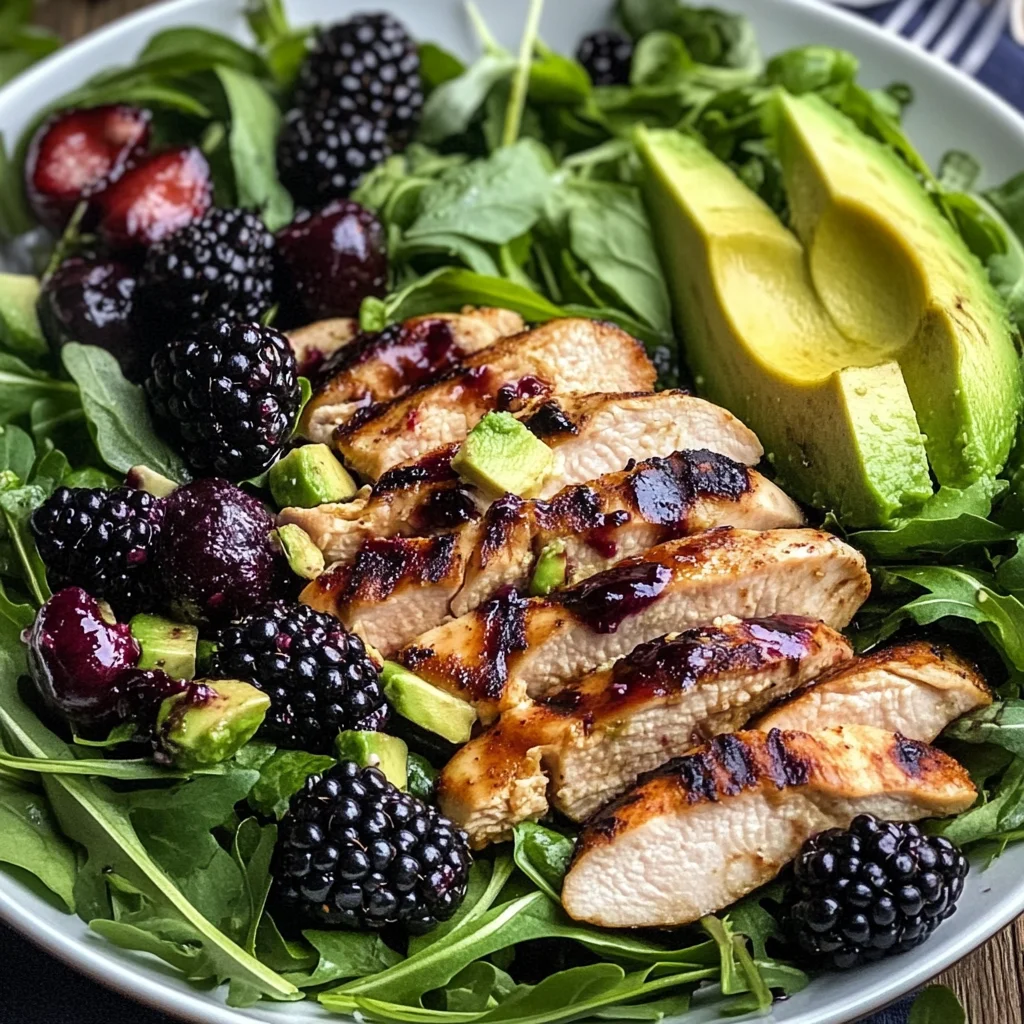 Blackberry Basil Grilled Chicken Salad