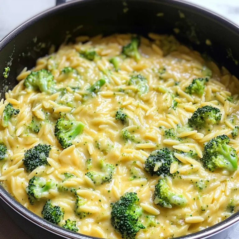 Creamy One-Pot Broccoli Cheddar Orzo