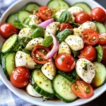 Fresh Cucumber Caprese Salad