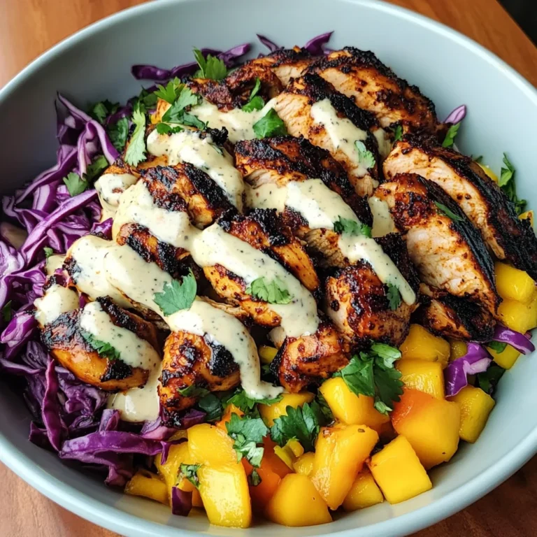 Jerk Chicken & Mango Slaw Bowls with Honey Lime Cream