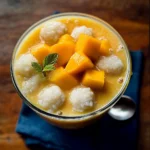 Mango Smoothie with Small Sticky Rice Balls