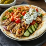 Mediterranean Chicken Gyros with Creamy Feta Tzatziki