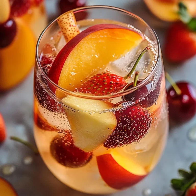 Peach Strawberry Cherry Summer Sangria