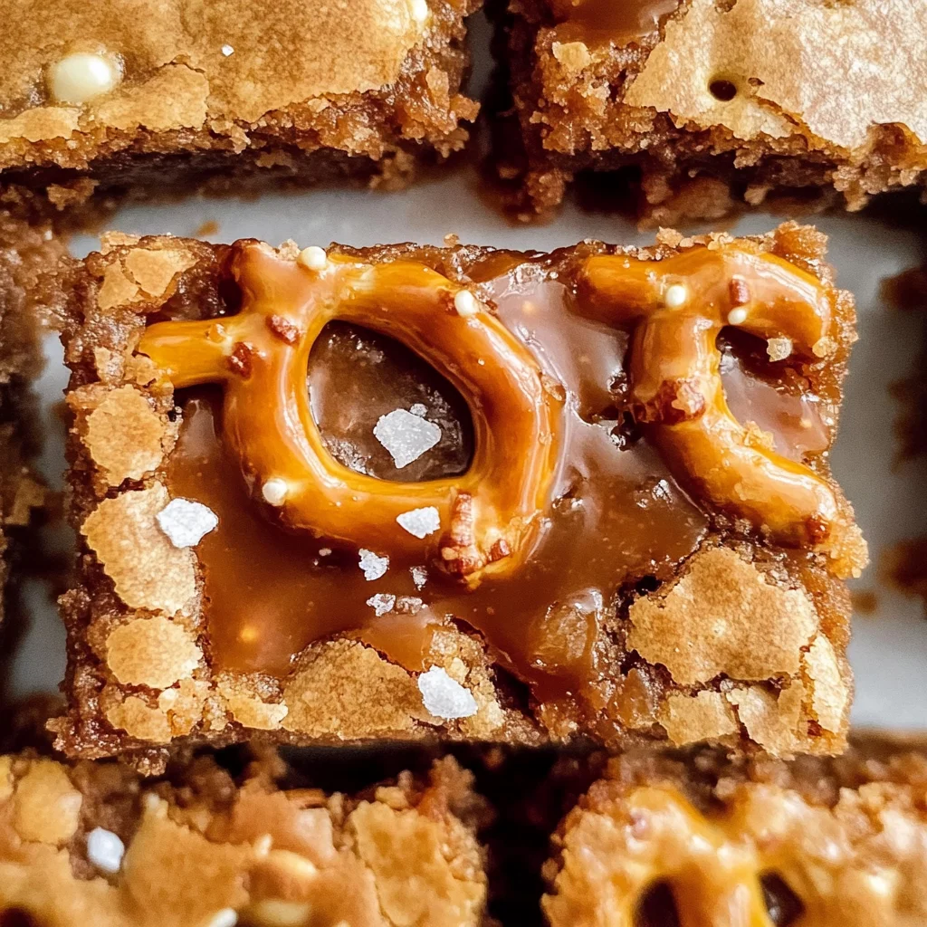 Salted Caramel Pretzel Blondies – The Perfect Sweet & Salty Treat!
