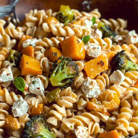 Fall Pasta Salad with Butternut Squash and Brussels