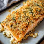 Baked Salmon with Mayo and Parmesan Herb Crust