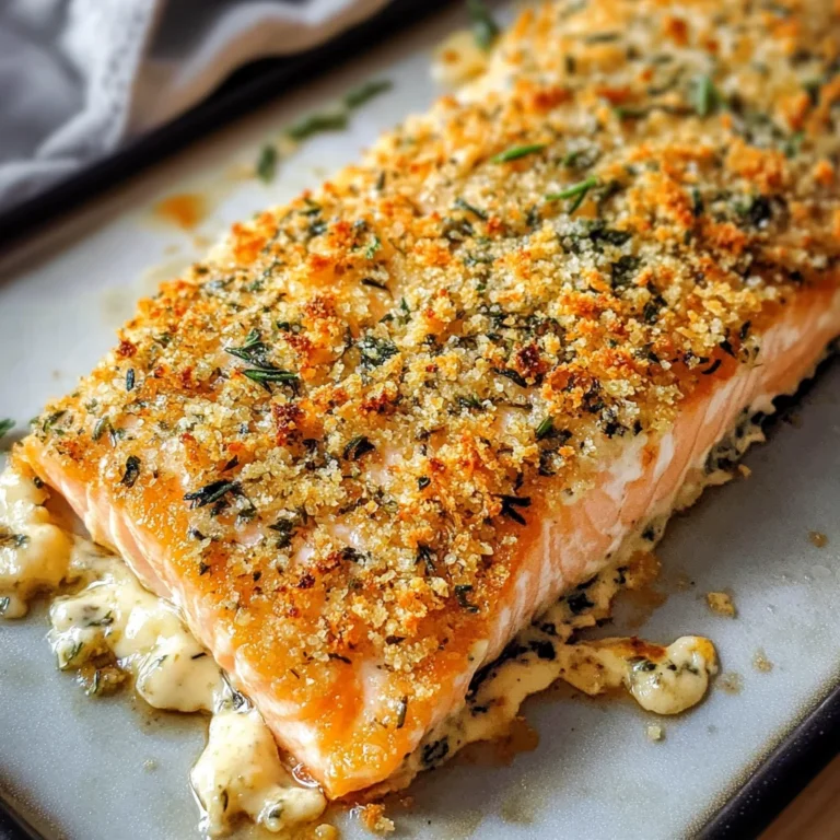 Baked Salmon with Mayo and Parmesan Herb Crust