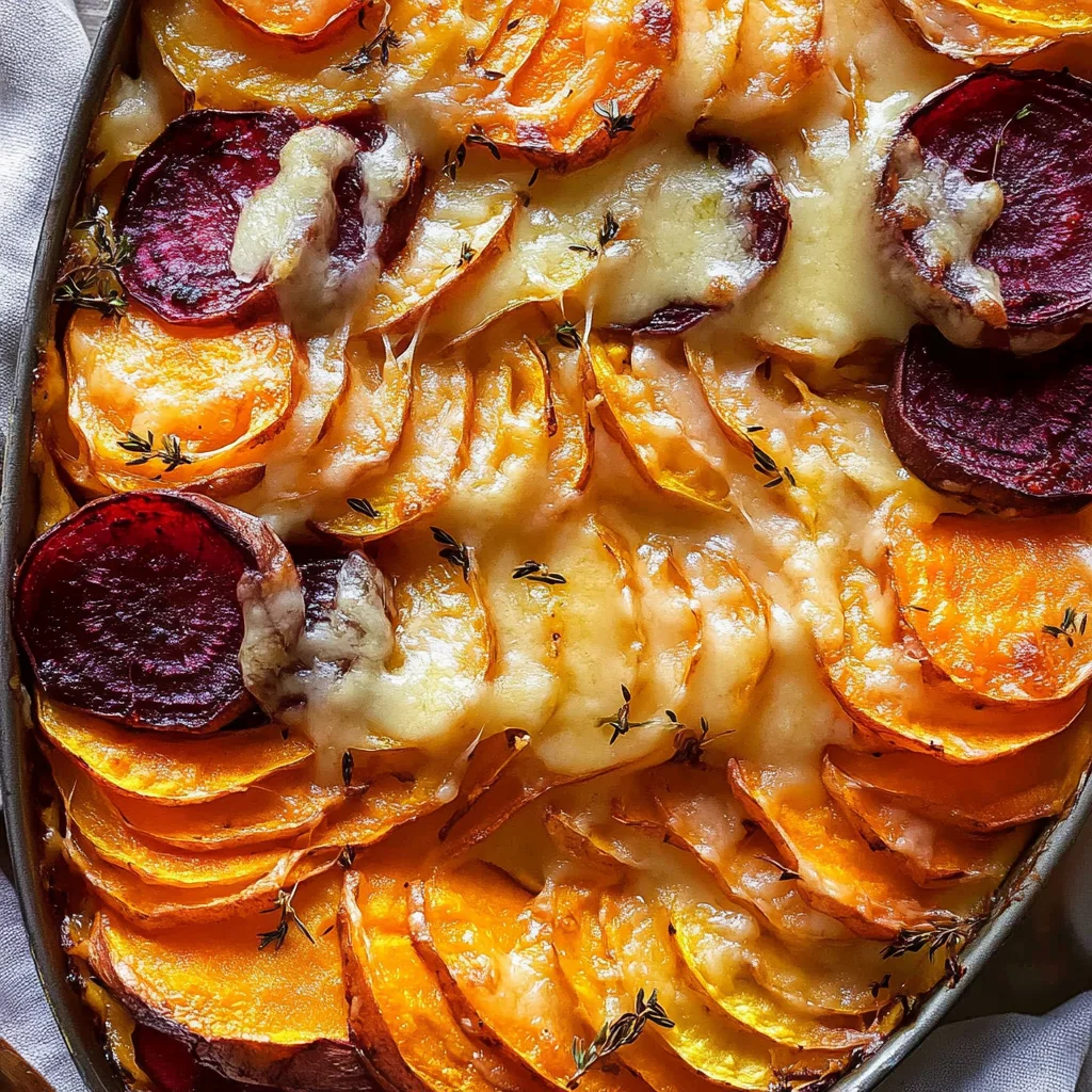 Cheesy Root Vegetable Gratin