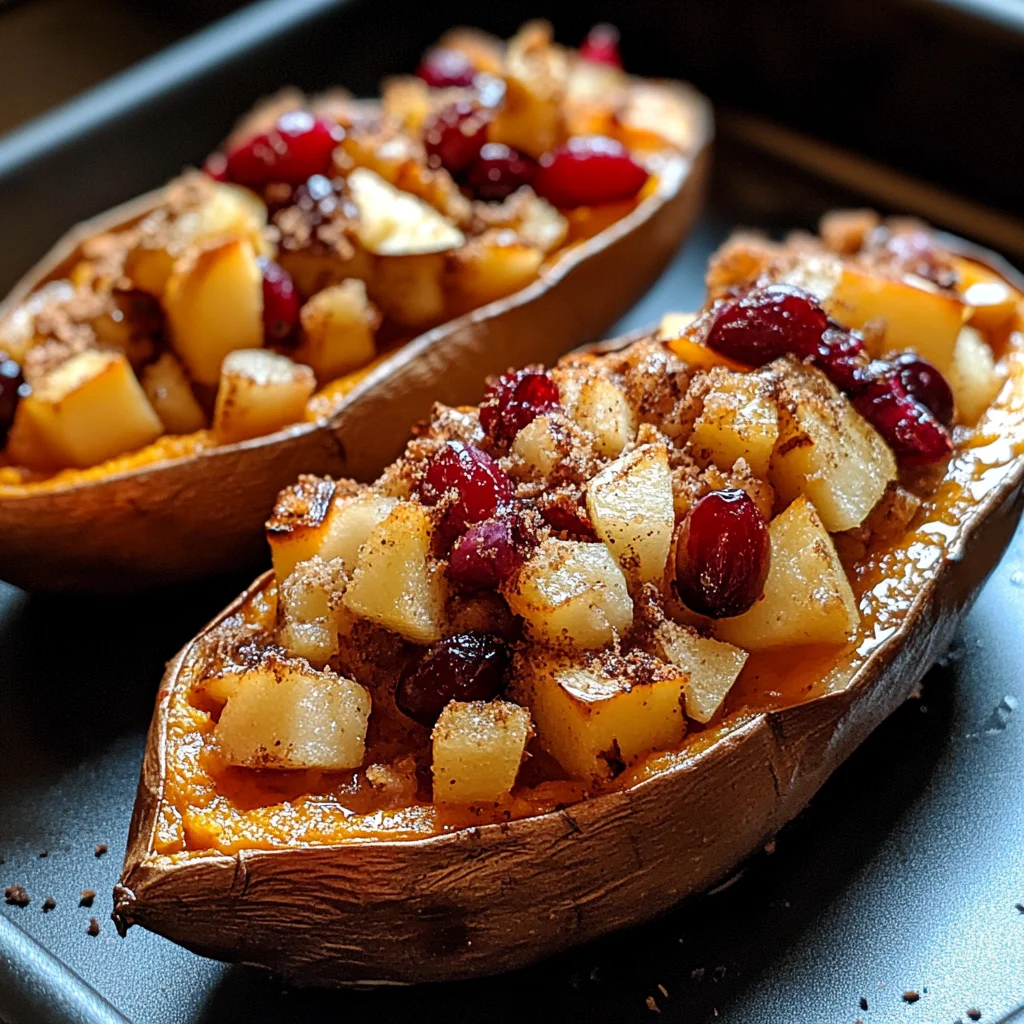Cranberry Apple Twice-Baked Sweet Potatoes