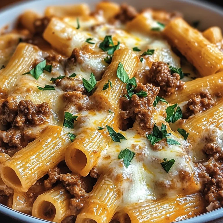 Creamy Parmesan Beef Rigatoni