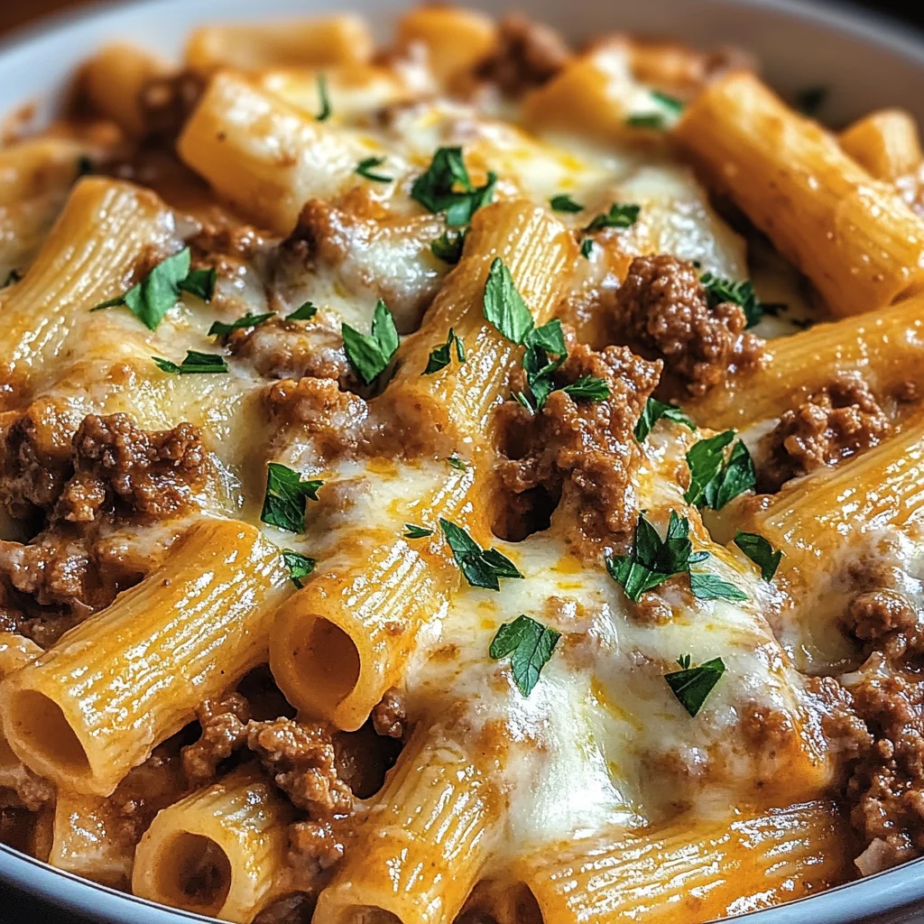 Creamy Parmesan Beef Rigatoni
