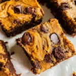 Fudgy Pumpkin Chocolate Chip Bars (Pumpkin Blondies)