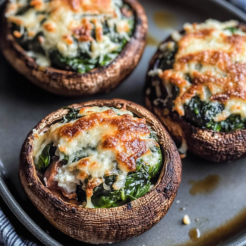 Spinach and Cheese Stuffed Portobello Mushroom Recipe