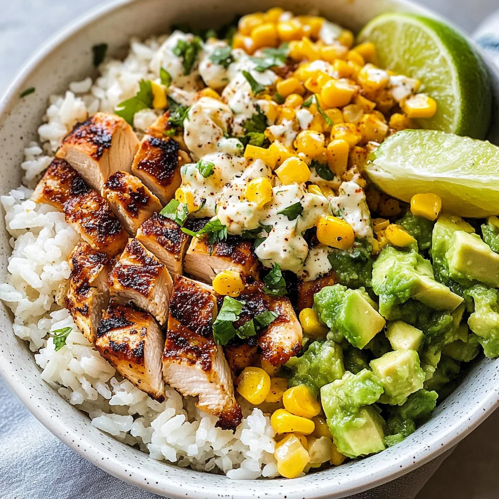 Street Corn Chicken Rice Bowl