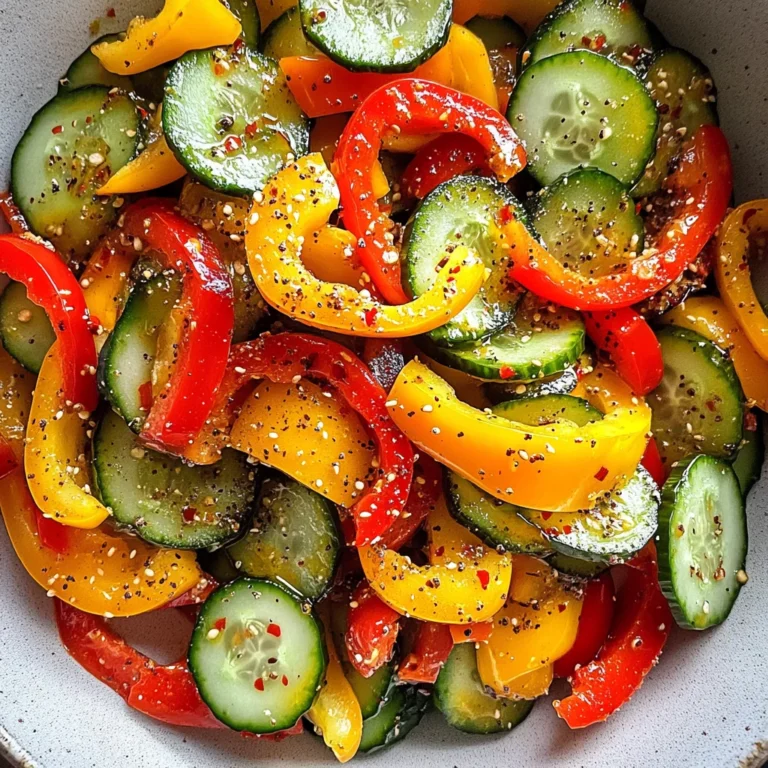 TikTok Viral Cucumber and Bell Pepper Salad