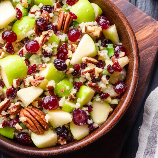 Apple Salad with Grapes, Pecans, and Dried Cranberries