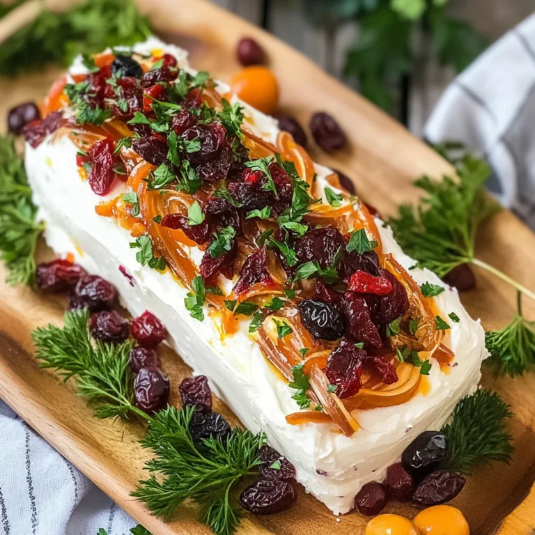 Festive Holiday Antipasto Cream Cheese Log
