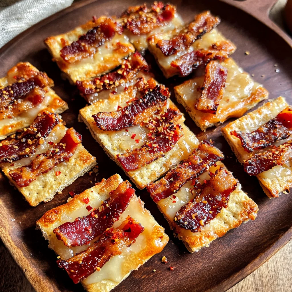 Parmesan Candied Bacon Crackers